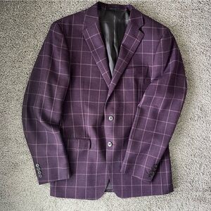 Calvin Klein Purple Windowpane Blazer